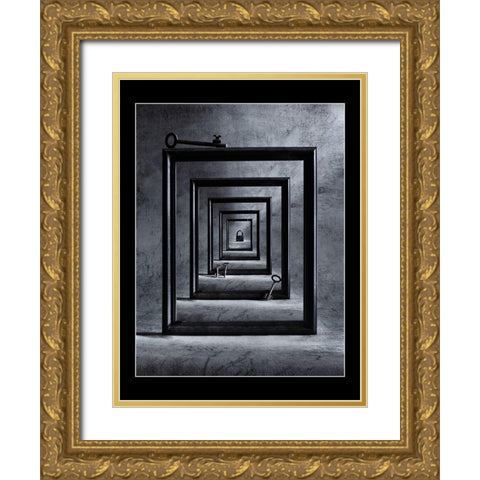 Locked Up Gold Ornate Wood Framed Art Print with Double Matting by Ivanova, Victoria