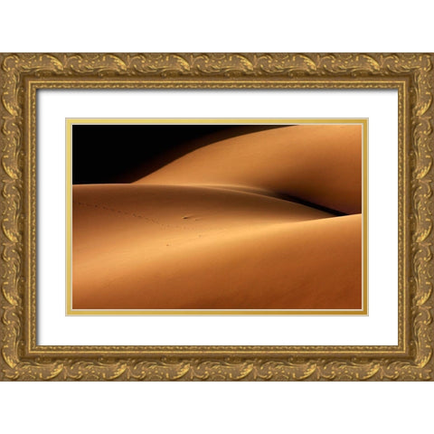 Desert And The Human Torso Gold Ornate Wood Framed Art Print with Double Matting by Bakhtari Bonab, Ebrahim