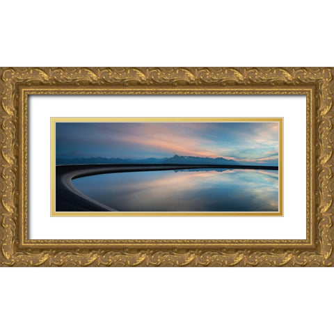 In A Round Mirror Gold Ornate Wood Framed Art Print with Double Matting by Svoboda MQEP, Peter