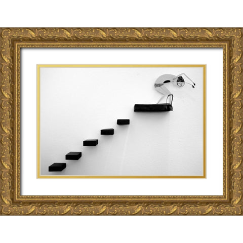 In The Swimming Pool Gold Ornate Wood Framed Art Print with Double Matting by Azevedo, Olavo