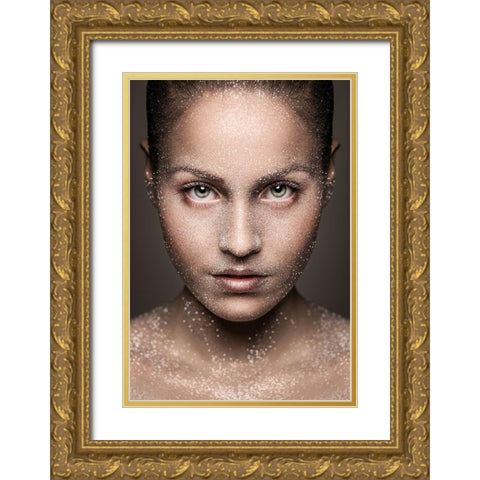 Stardust Gold Ornate Wood Framed Art Print with Double Matting by Petkov, Petko