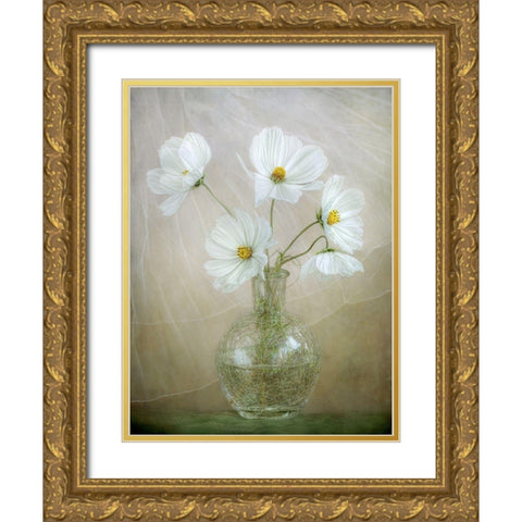 Cosmos Breeze Gold Ornate Wood Framed Art Print with Double Matting by Disher, Mandy