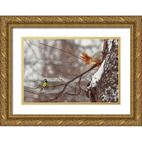 Hi Gold Ornate Wood Framed Art Print with Double Matting by Laudin, Dmitry