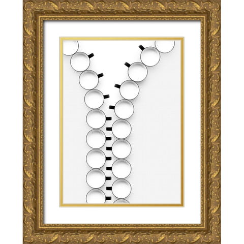 Zipper Gold Ornate Wood Framed Art Print with Double Matting by De Kogel, Wieteke