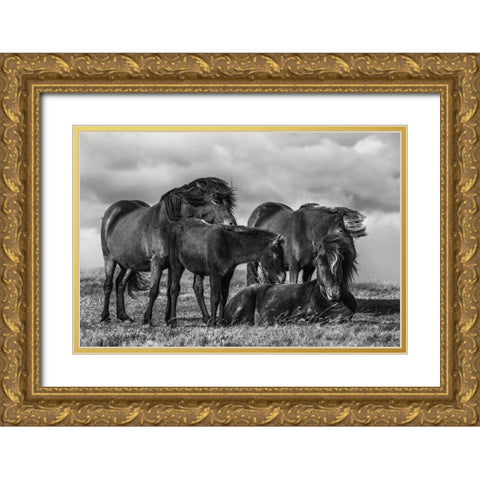 Happy Family Gold Ornate Wood Framed Art Print with Double Matting by Ingibergsson, Bragi