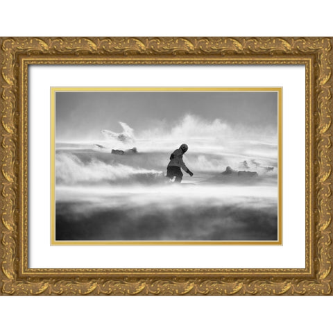 For Strong Only... Gold Ornate Wood Framed Art Print with Double Matting by Svoboda MQEP, Peter