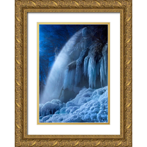 Frozen In The Moonlight Gold Ornate Wood Framed Art Print with Double Matting by Schumacher, Nicolas