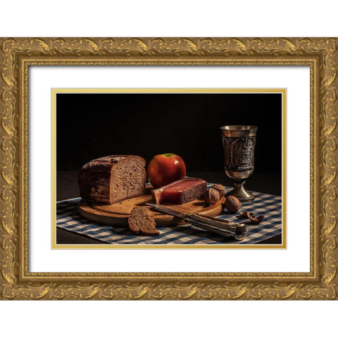 Supper Gold Ornate Wood Framed Art Print with Double Matting by Boehmer, Joe