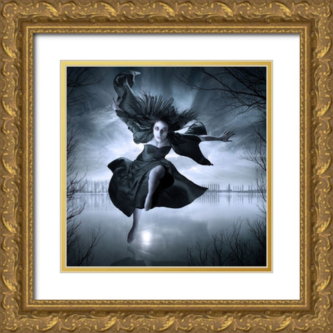 Frozen Gold Ornate Wood Framed Art Print with Double Matting by Kiciak, Christophe