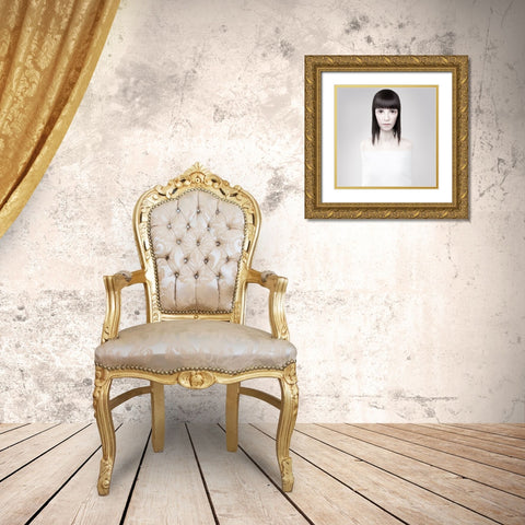 Bangs Gold Ornate Wood Framed Art Print with Double Matting by Katiev, Vladimir