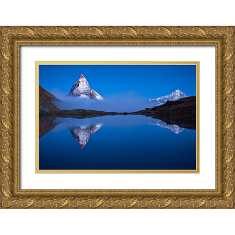 Night Mirror Gold Ornate Wood Framed Art Print with Double Matting by Zsolt Andras, Szabo