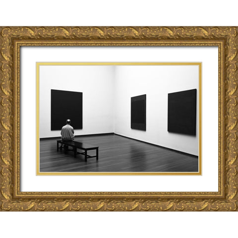 Enjoying Rothko Gold Ornate Wood Framed Art Print with Double Matting by Lionse, Art
