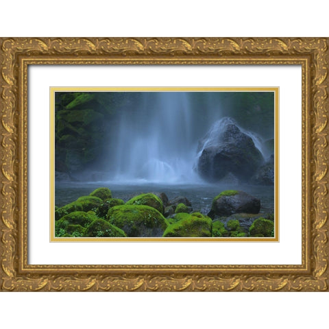 Dancing Fairies Gold Ornate Wood Framed Art Print with Double Matting by Zeng, Hong
