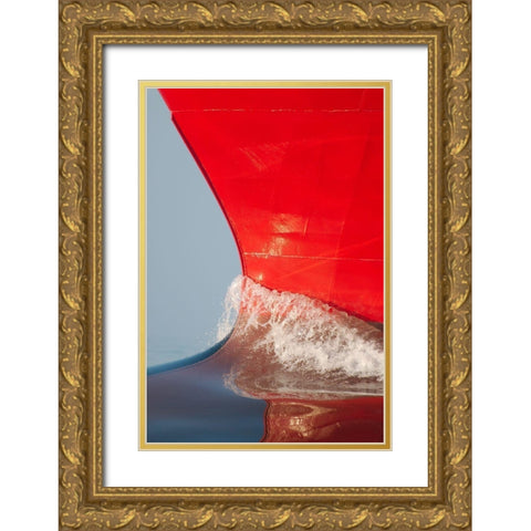 The Bow Of Skandi Rona Gold Ornate Wood Framed Art Print with Double Matting by Skogvik, Bjarne