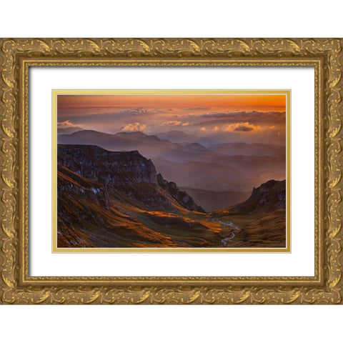 Vantage Point Gold Ornate Wood Framed Art Print with Double Matting by Zsolt Andras, Szabo