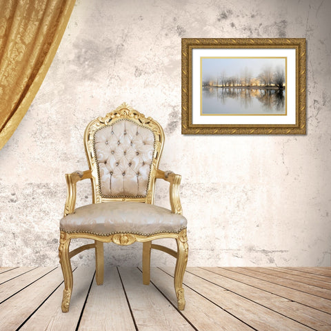 January Morning Gold Ornate Wood Framed Art Print with Double Matting by Bor