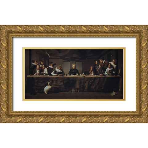 L?Ultima Cena Gold Ornate Wood Framed Art Print with Double Matting by Voloshin, Igor