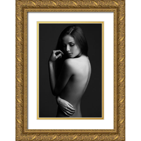 Sensual Beauty Gold Ornate Wood Framed Art Print with Double Matting by Krystynek MQEP, Martin