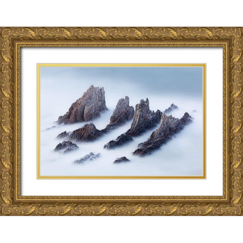 Crests And Valleys Gold Ornate Wood Framed Art Print with Double Matting by Antonio Perez, Jose