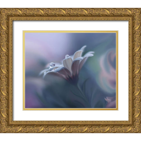 Behind Closed Eyes... Gold Ornate Wood Framed Art Print with Double Matting by Nan, Juliana