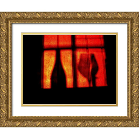 A Glass Of Red Wine Gold Ornate Wood Framed Art Print with Double Matting by Ludvigson, Anders