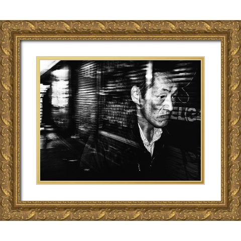 Untitled Gold Ornate Wood Framed Art Print with Double Matting by Suzuki, Tatsuo