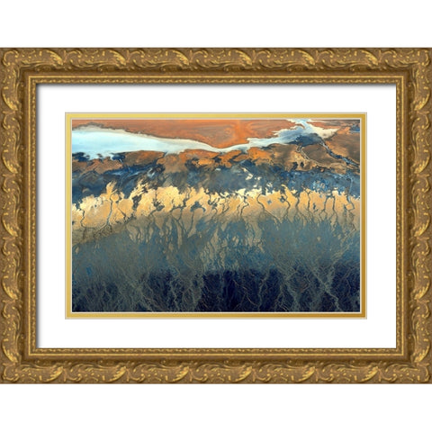 California Aerial Gold Ornate Wood Framed Art Print with Double Matting by Ghirardini, Tanja