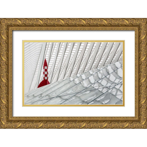 Herge Rocket Gold Ornate Wood Framed Art Print with Double Matting by Van Den, Jef