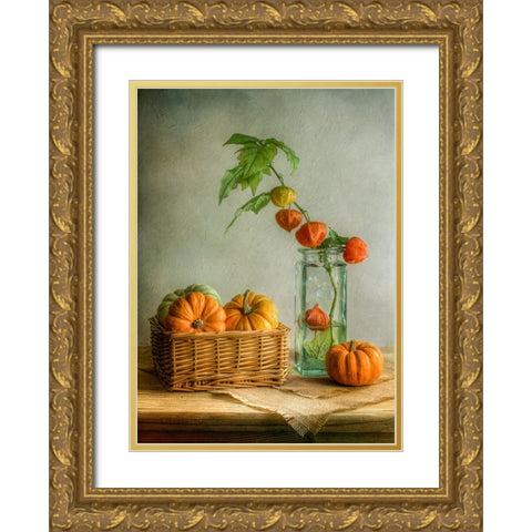 Autumn Gold Ornate Wood Framed Art Print with Double Matting by Disher, Mandy