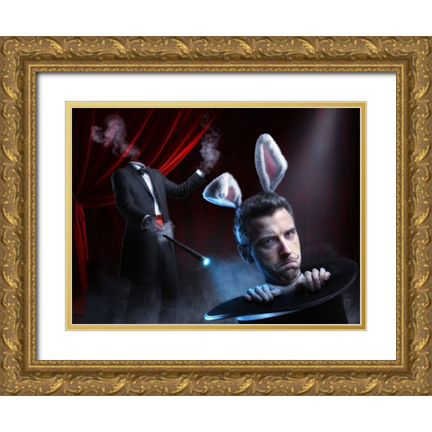 Very Bad Trick Gold Ornate Wood Framed Art Print with Double Matting by Kiciak, Christophe