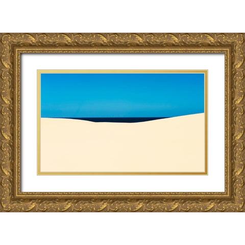 Sky Sea Desert Gold Ornate Wood Framed Art Print with Double Matting by Luca, Liloni