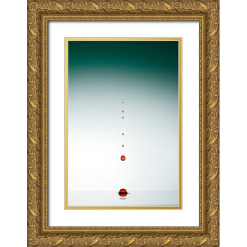 Evolution Of Waterdrops - 1 Gold Ornate Wood Framed Art Print with Double Matting by Aydogdu, Veli