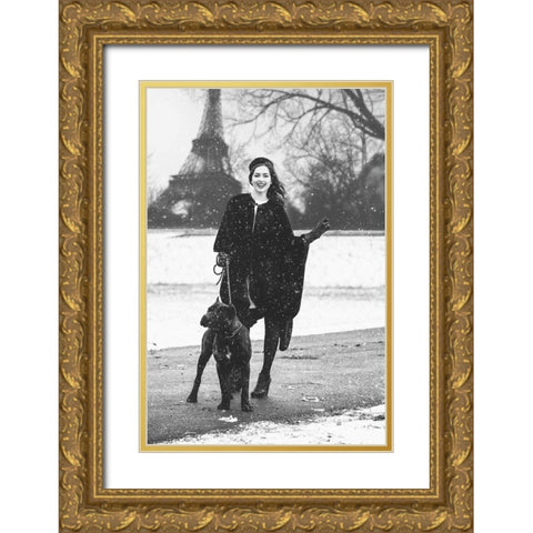 Paris Gold Ornate Wood Framed Art Print with Double Matting by Krystynek Mqep, Martin