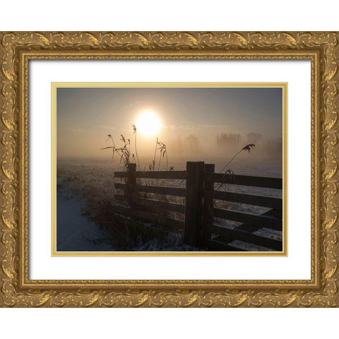 Winter Mood Gold Ornate Wood Framed Art Print with Double Matting by Van Zaane, Alida