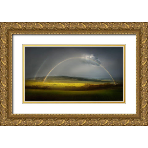 The Spring Bliss Gold Ornate Wood Framed Art Print with Double Matting by Dou, Shenshen