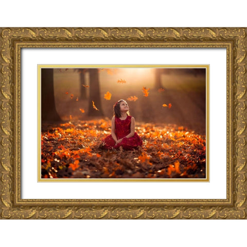 Autumn Magic Gold Ornate Wood Framed Art Print with Double Matting by Olson, Jake