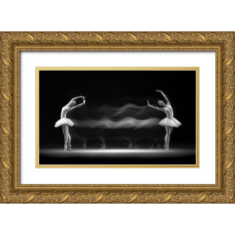Double Pose Gold Ornate Wood Framed Art Print with Double Matting by Bunjamin, Antonyus