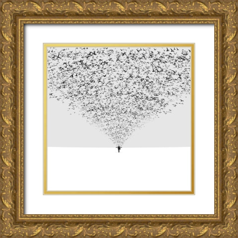 The Dark Half Gold Ornate Wood Framed Art Print with Double Matting by Zare, Hossein