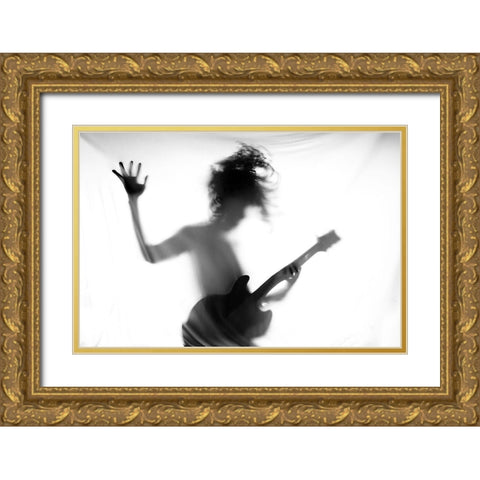 Guitar Heroes Gold Ornate Wood Framed Art Print with Double Matting by Salim Bhayangkara, M.