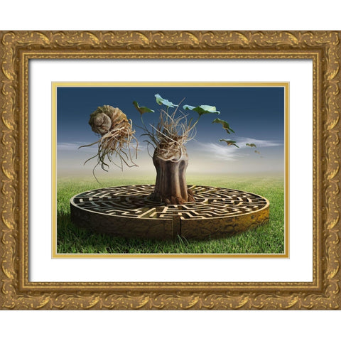 Untitled Gold Ornate Wood Framed Art Print with Double Matting by Penchev, Radoslav