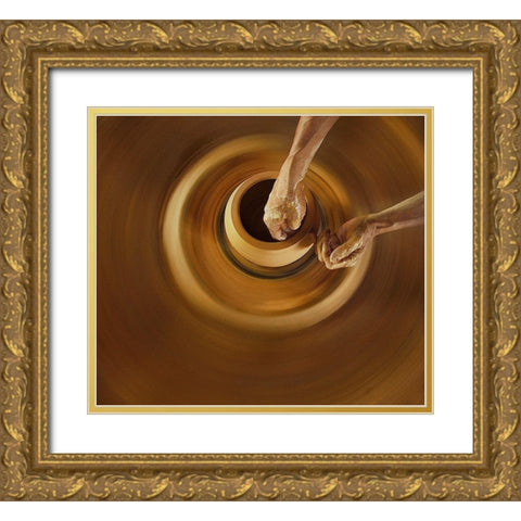 Swivelling And Shape Gold Ornate Wood Framed Art Print with Double Matting by Dodyherawan