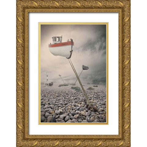 Low Tide Gold Ornate Wood Framed Art Print with Double Matting by Bowen, Baden