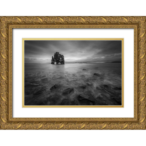 Hvastserkur Gold Ornate Wood Framed Art Print with Double Matting by Hoffmann, Raymond