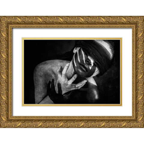 Lost My Eyes Gold Ornate Wood Framed Art Print with Double Matting by Skip, Anthony