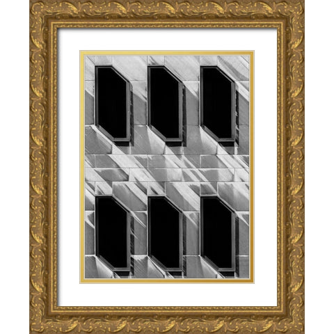 The Blind Wall Gold Ornate Wood Framed Art Print with Double Matting by Van Den, Jef
