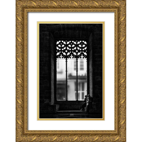 In The Silence Gold Ornate Wood Framed Art Print with Double Matting by Della Latta, Massimo
