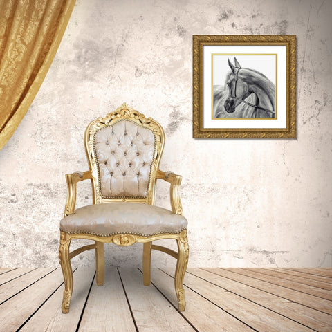 The Arabian Horse Gold Ornate Wood Framed Art Print with Double Matting by Flour, Piet