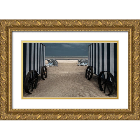 La Visite Gold Ornate Wood Framed Art Print with Double Matting by Claes, Gilbert