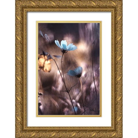 Lueur Dautomne Gold Ornate Wood Framed Art Print with Double Matting by Bravin, Fabien