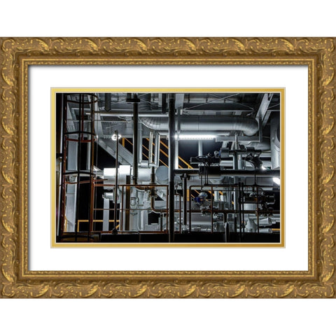 Plumbing Gold Ornate Wood Framed Art Print with Double Matting by Hara, Tomoshi